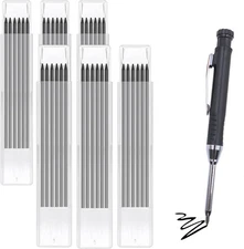 36 Pencil Refill with 1 Solid Carpenter-Pencil, 2.8mm Waterproof Lead Refills 