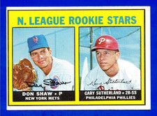 1967 TOPPS #587 DON SHAW / GARY SUTHERLAND ROOKIE CARD -- EX. rookie card picture