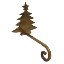 Christmas Tree Stocking Hanger Holder Hook Metal Long Arm India Goldtone