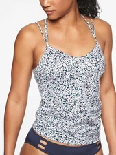 NWT Athleta Aqualuxe Confetti Tankini, Caspian Blue SIZE S         #293403 N0816