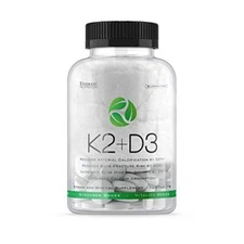 Vitamin K2 + D3 Vitality  for Healthy Bone Strength, with Calcium (120 Tablets)