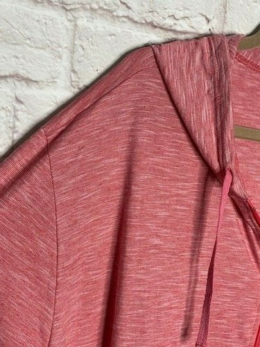 2X/3X/4X New Red White Chambray Hoodie Sweatshirt Track Jacket Knit Pockets Plus - Picture 4 of 12