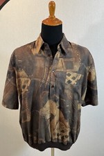 Vintage Alan Stuart Men's Short Sleeve Shirt Abstract Print Size XL USA 80s 90s