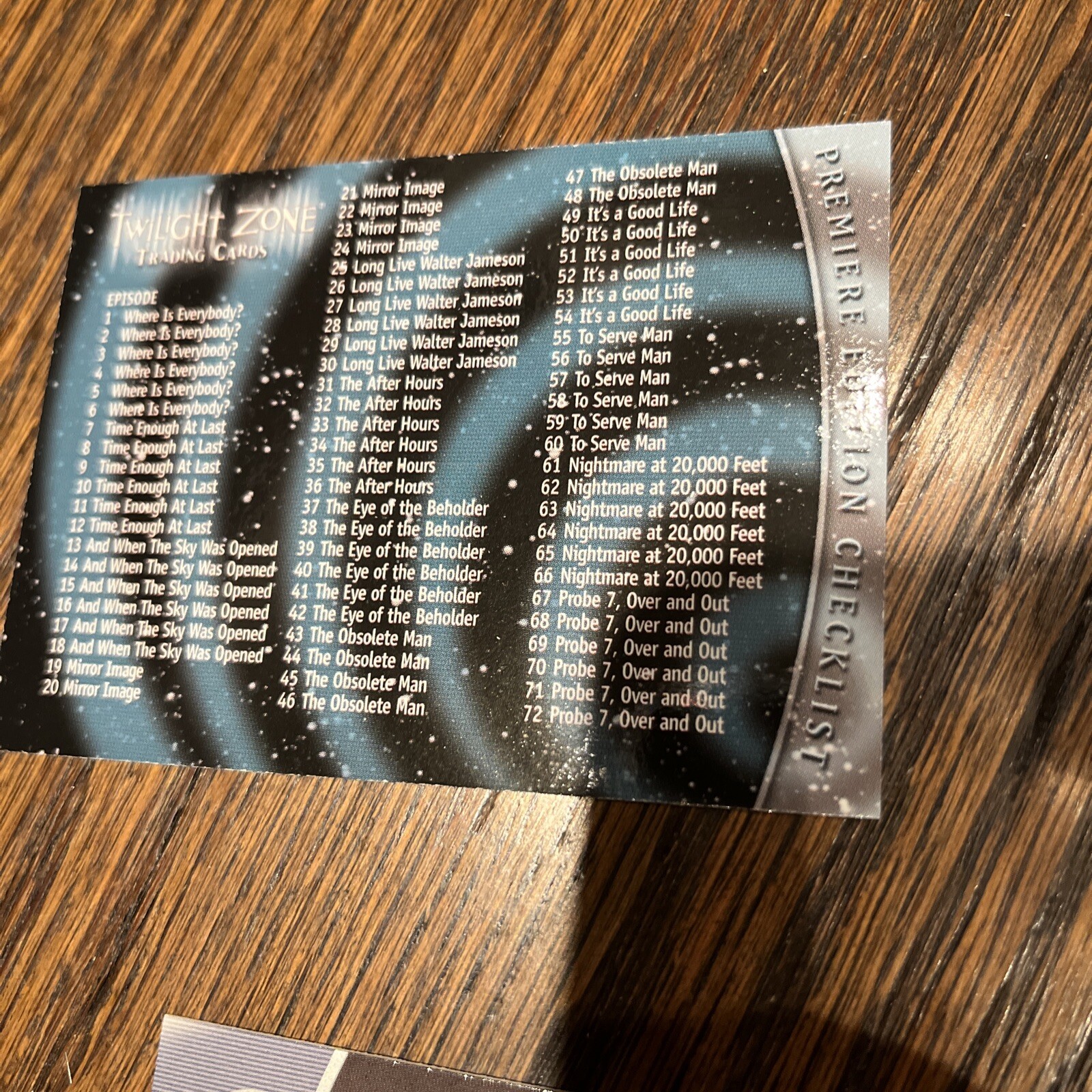 1999 RITTENHOUSE TWILIGHT ZONE PREMIERE 72 CARDS CHECKLIST-WRAPPER-P1-GAME CARDS - Picture 3 of 19