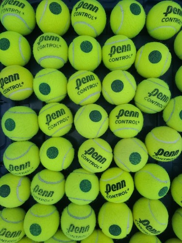 50 used Penn control green dot CHILDREN'S MID COMPRESSION tennis balls