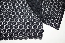 Unotrim 38" Navy Spiral Venice Lace Fabric All Over Both side Scalloped Edge 