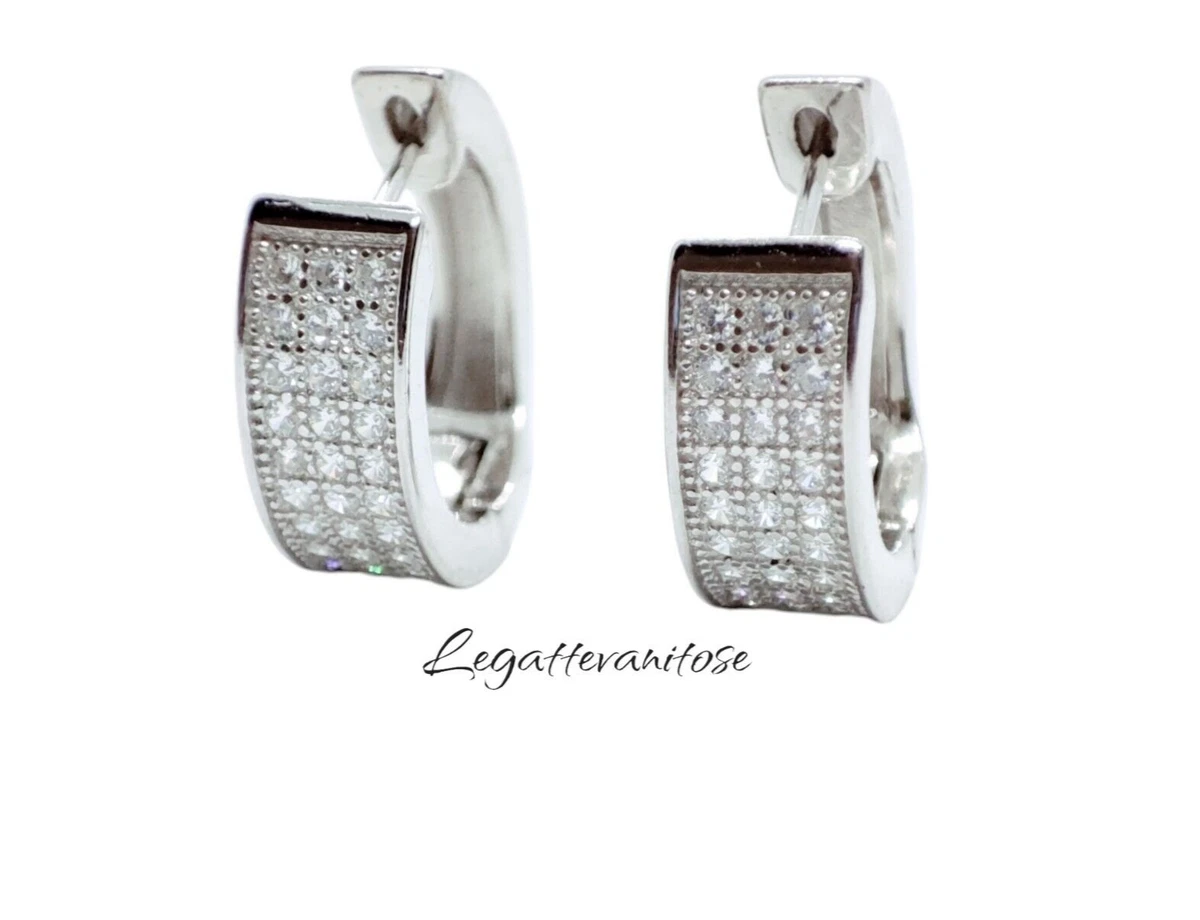 Orecchini a cerchio da donna in argento sterling 925, con