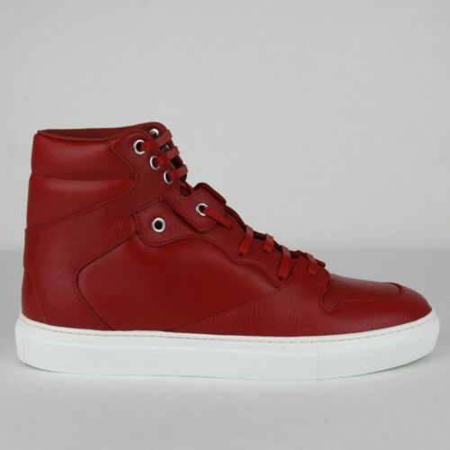 Balenciaga Men's Dark Red Leather/Coated Canvas Hi Top Sneaker 391205 ...