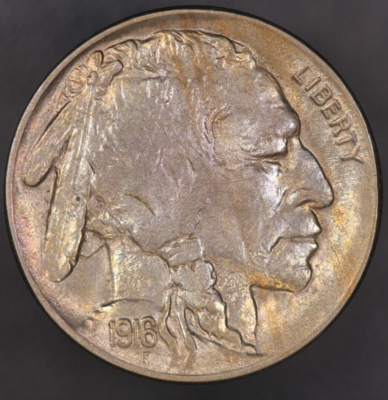 1916 BUFFALO NICKEL FRESH FROM ORIGINAL ROLL -TONED -LOT AA- 8600