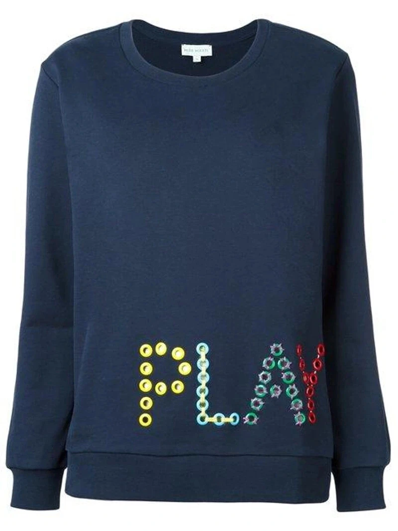 MIRA MIKATI Sweatshirt Women 38 US.6 PLAY EYELET Embellished