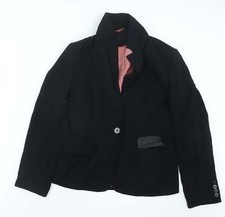 Womens Black Jacket Blazer Size 10 Button