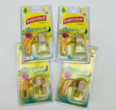 4 unidades Original Wunderbaum 461217 Frasco Fragancia Tropical Ambientador Fragancia Coche