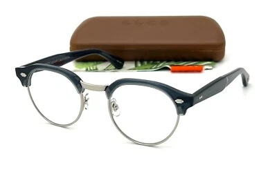 GARRETT LEIGHT OAKWOOD NVY-S Navy Silver / Clear Lens 47mm Eyeglasses