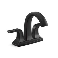 Kohler Rubicon 4 in. Centerset Double Handle Bathroom Faucet in Matte Black