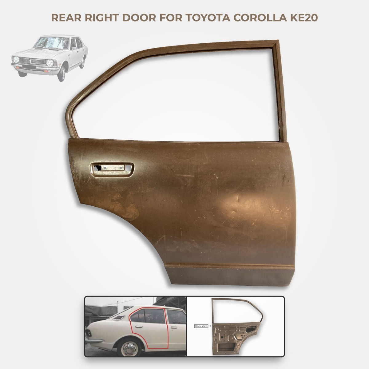 Rear Door Right Side For Toyota Corolla KE20 KE26 Sed 4Door | eBay