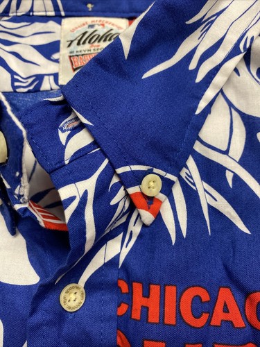Camisa de campamento Reyn Spooner Aloha real/roja de los Chicago Cubs para hombre grande de algodón - Imagen 5 de 10