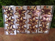 Lot of (4) Winter Wonder Lane Festive Blooms Decorative Ornaments NEW