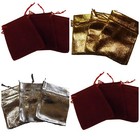 25x QUALITY GOLD SILVER LAME ORGANZA WEDDING FAVOUR JEWELLERY GIFT BAGS UKSELLER