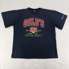 Vtg 90s Gold  s Gym Single Stitch T-Shirt Men's Large Blue Venice California USA