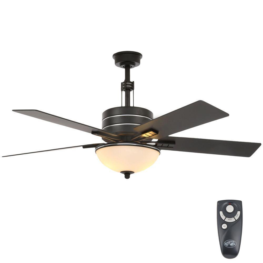 Hampton Bay Carlsbad 52 In Indoor Black Ceiling Fan With Light