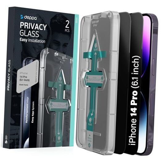 |2 Pack| Premium Privacy Screen Protector for Iphone 14 Pro (6.1') Tempered