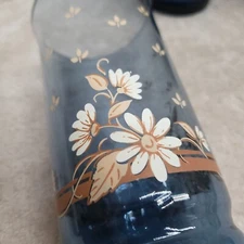 Vintage Set of 3 Libbey Franco Blue with Daisies Drinking Glasses