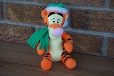 PLUSH Disney Winnie the Pooh TIGGER 6" Doll Green Hat Scarf Winter Toy Soft