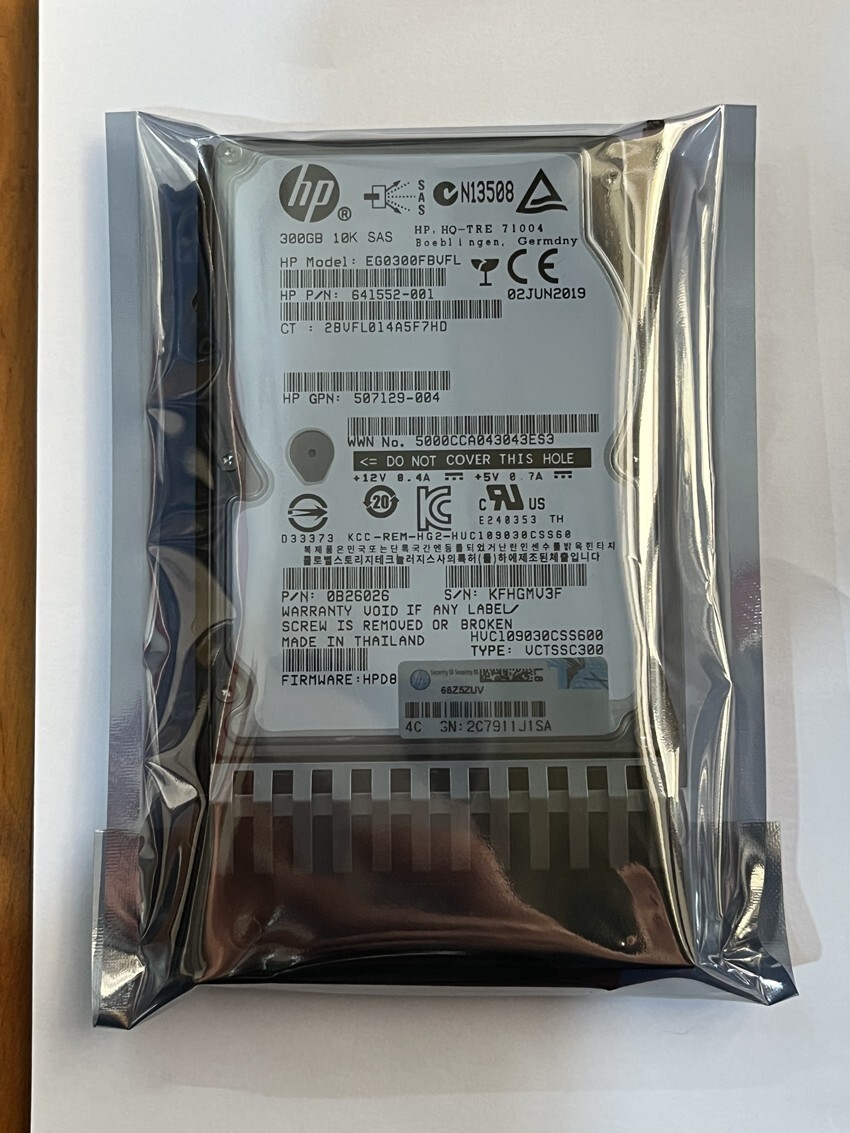 HP 507127-B21 507284-001 300GB 10 K SAS 2.5" HDD ENT - NEW BULK ...