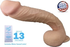 13" Huge Realistic Dildo Super Thick Dong with suction cup G-spot Women Sex Toy