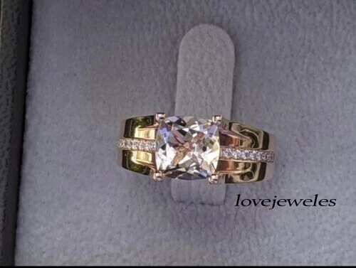 Men's 3CT Cushion Cut VVS1 Diamond Lab Created Wedding Ring 14K Rose Gold Finish - Image 3 of 4