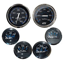 Faria Chesapeake Black GPS Speedometer Set - Inboard Motors