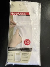 70” X 54 Hookless White Replacement Fabric Liner For Shower Curtain Snap On (12)