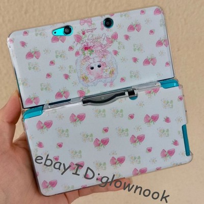 Pink Kawaii Strawberry Cat Kitty Case for Nintendo 3DS Protective Cover Shell