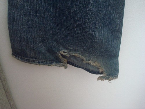 7 FOR ALL MEN KIND Women FLARE DISTRESSED JEANS SIZE 28 BLUE DENIM - Picture 6 of 12