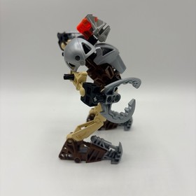 Incomplete LEGO Bionicle Toa Nuva 8568 Pohatu Brown Tan Silver Figure NO MASK