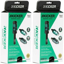 Kicker 47KMI10 Marine Series 2-Ch Rca Interconnect, 10.0m 2 Pair Bundle 