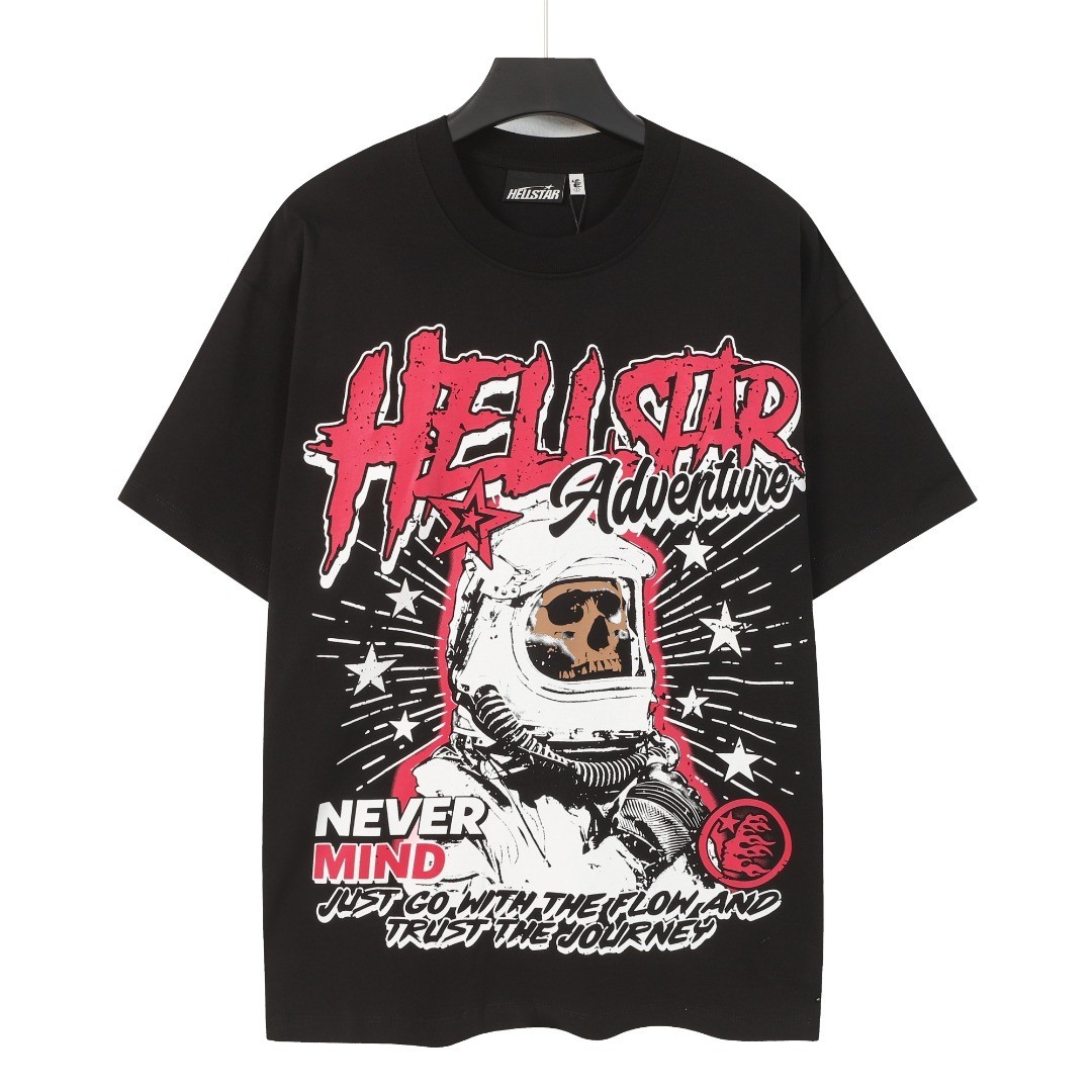Graphic Hellstar tee shirt Men's Black Cotton NEW | eBay
