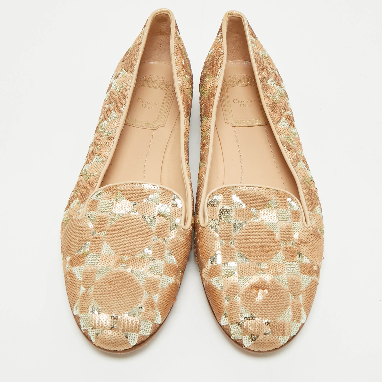 PANTOFOLA D’ORO Pantofole da fumo Dior con paillettes dorate taglia 37 5