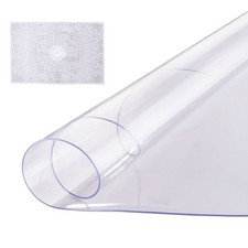 Plastic Table Cover, 42 x 42 Inch 2.0 mm Thick Clear Table Protector, Round PVC