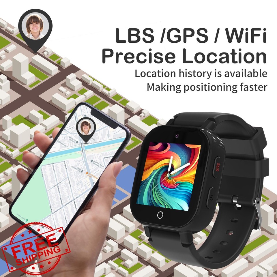 Phyulls 4G Kids Smart Watch GPS Tracker Boys Video Call Waterproof Ages ...