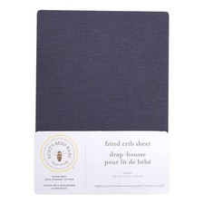 Burt s Bees Baby Solid Fitted Crib Sheet Organic Cotton Indigo Blue