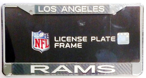 Los Angeles Rams Chrom Metall Nummernschild Rahmen Etikett Abdeckung, Laser Acryl... - Bild 1 von 1