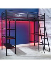 X Rocker Fortress Gaming Bunk Bed Black High Sleeper with Desk
