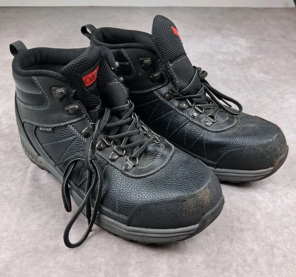Orthofeet Highline 481 Men\'s 9.5D Black Leather Slip-Resistant Orthopedic Boots Orthofeet Black Solid for Men for Sale | Shop New & Used  main image 3