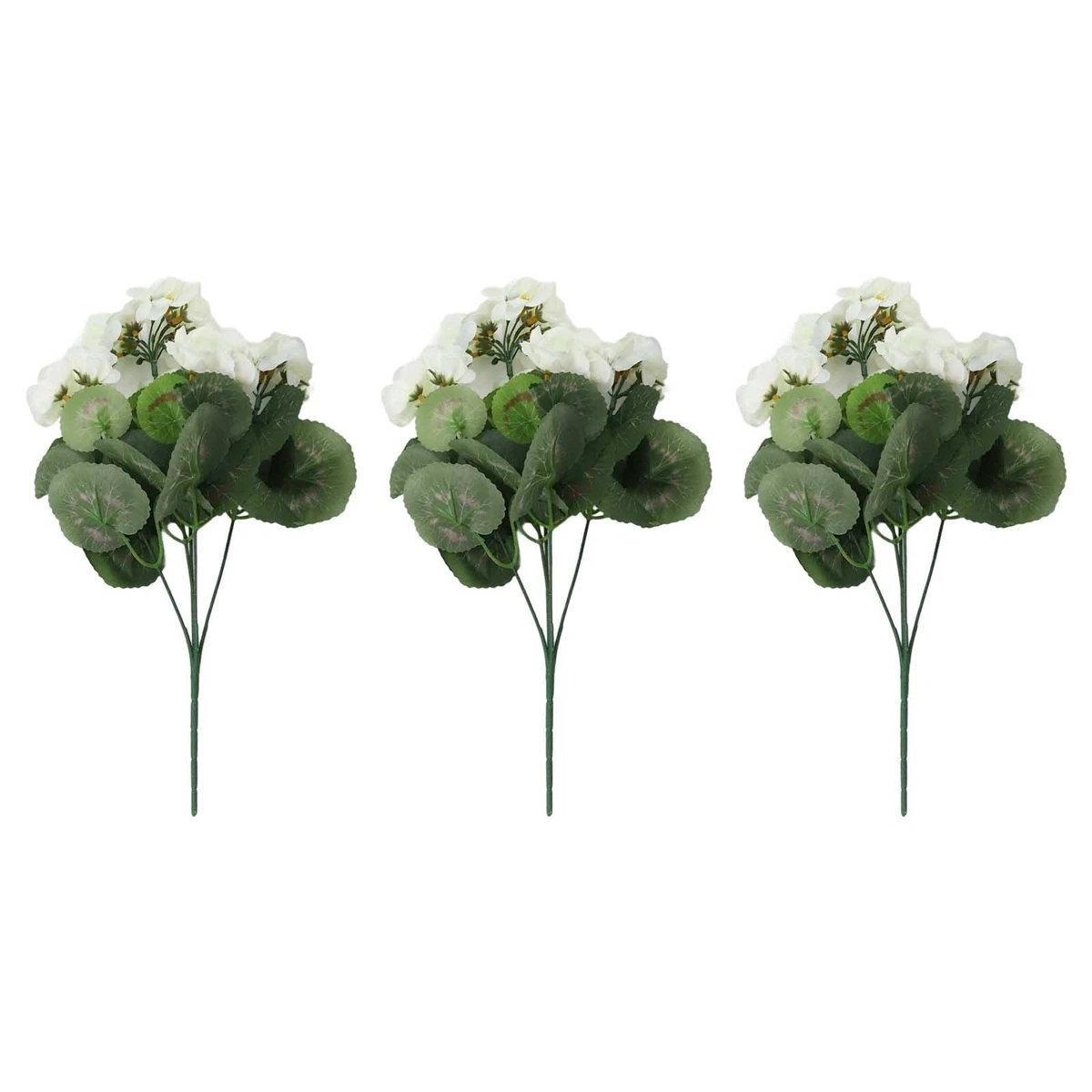 16 Mazzetti Di Gerani Artificiali Rossi Per Esterno | Fiori Finti In Seta Resistenti Ai Raggi UV