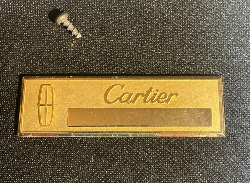 Lincoln Mark IV, V, VI 1972-1983 tablero Cartier oro dueño placa emblema Foto 2 de 4