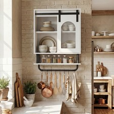 Bathroom Wall Cabinet with Sliding Barn Door