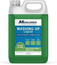McKLords Professional Aloe Vera Washing Up Liquid 5L - Concentrated Formula for 2.80 per litre