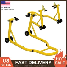 900lbs Motorcycle Front Rear Combo Stand Lift Swingarm Spool Paddock Stand Set