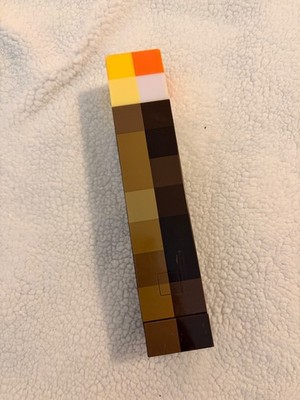 Minecraft pixel light up torch push button wall mountable